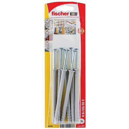 Cheville Clou N 8x100s/8k-10 Blist/bte