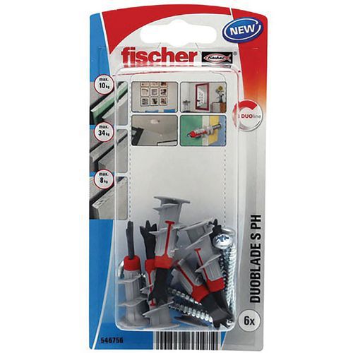 Cheville Duoblade Avec Vis Tête Ronde Blister De 6