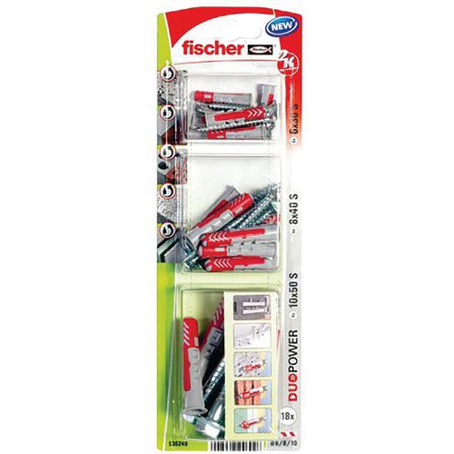 Cheville Duopower + Vis Blister De 3 Assorties