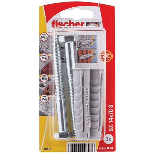 Cheville Nylon Collerette Sx 14x70 S Blister X2