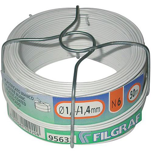 Fil Plastifié Blanc Filgraf 6 Bobine 50m. Ø80 Mm