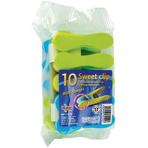 Pince Linge Plast Clip Soft Sachet 10 Ass.