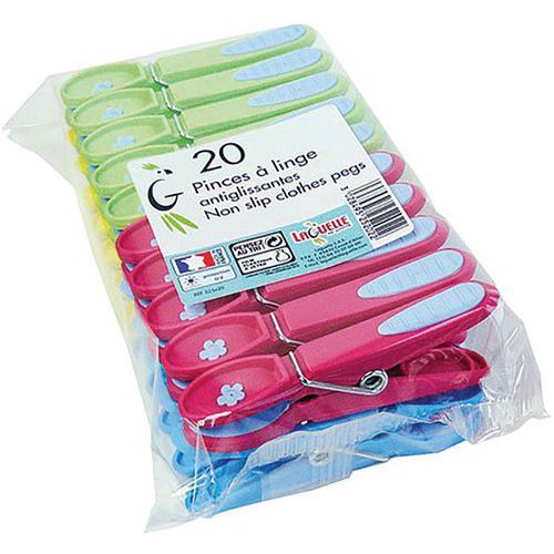 20 Pinces à Linge Antiglissantes Extra Fortes