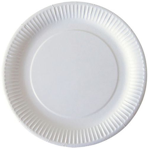 Assiette Jetable Carton Blanc 23cm X50