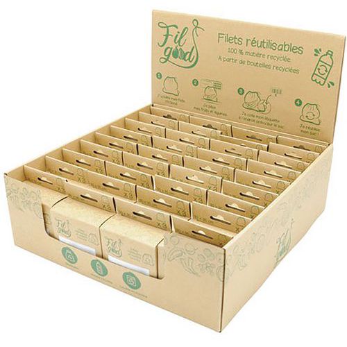 Filets Nylon Fruits Et Légumes Réutilisable 30x35cm X3