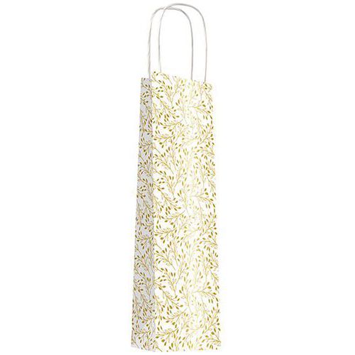 Sac Cabas Kraft Blanc Or 14 X 39cm