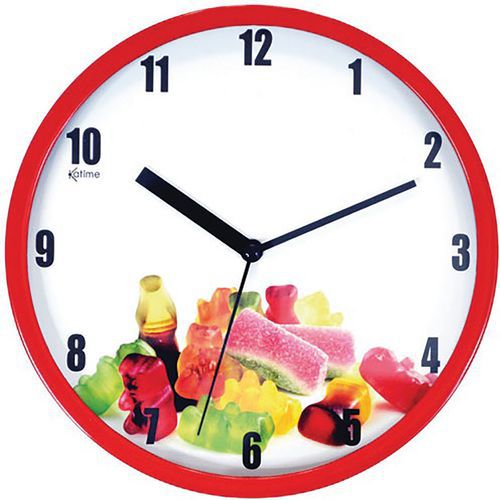 Pendule Silencieuse 20cm Gourmandises Assorti