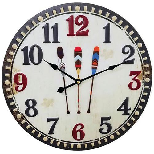 Pendule Silencieuse 35cm Métal Embouti Assorti