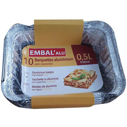 Barquette Alu Profonde 0.5l X10