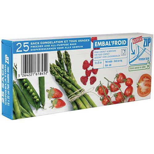 Sac Congelation Zip 18x20 Petit Modele X25