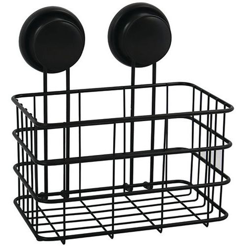 Panier De Douche Milady Avec Ventouses Noir