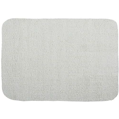 Tapis Campus 50x70cm Blanc Coton - Doux et Absorbant - Idéal Entrée ou Salle de Bain