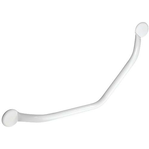 Barre D'appui Coudée 135Â° 350x350mm Acier Ã‰poxy Blanc