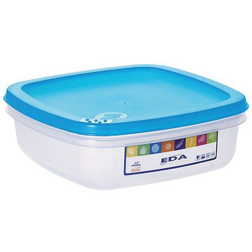 Boîte Carrée Plate 1l Naturel Couvercle Turquoise Acidulé