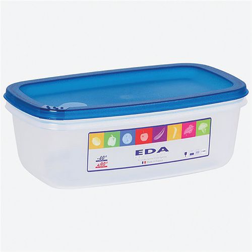 Boîte Rectangulaire 1.5l Naturel Couvercle Turquoise