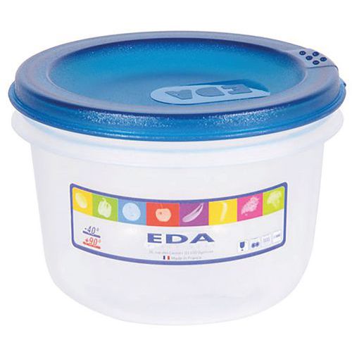 Boîte Ronde 0.5l Naturel Couvercle Turquoise Acidulé