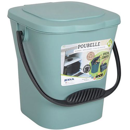 Seau Compost 6l Vert Eucalyptus Avec Couvercle