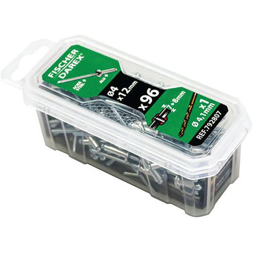 Rivets Aveugle 4x12 X 96 Pièces Tête Plate