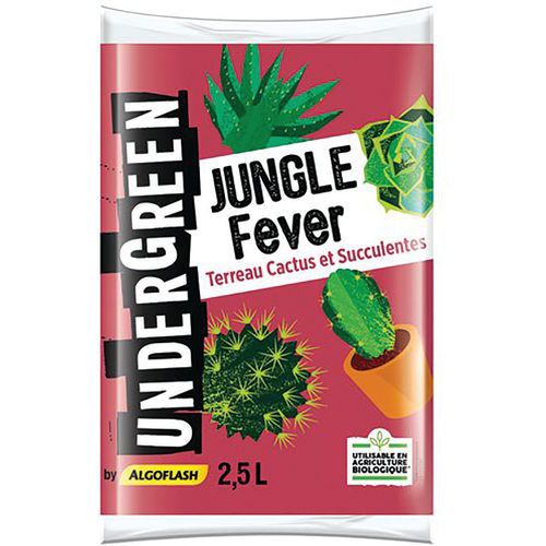 UNDERGREEN Jungle Fever Terreau Cactus et Succulentes, UAB, 2,5 L