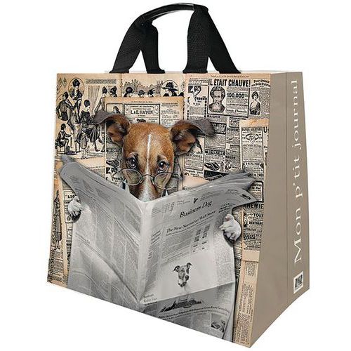 Sac Cabas Polypro Tissé Journal 30l Dim.37cm+23cmx36cm