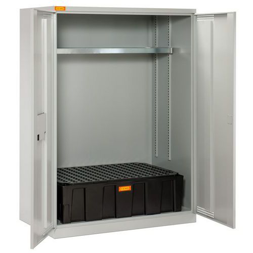 Armoire à Fût 14/20 Avec Bac De Rétention Et Caillebotis Pe