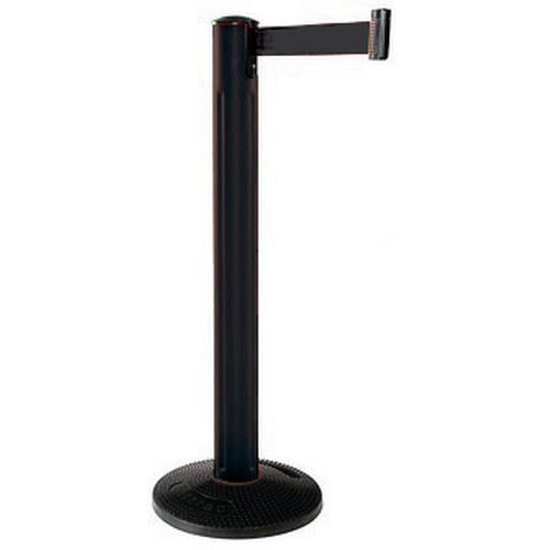 Beltrac - Poteau de balisage extérieur sangle noire - Hauteur 970mm - Usage chantier parking