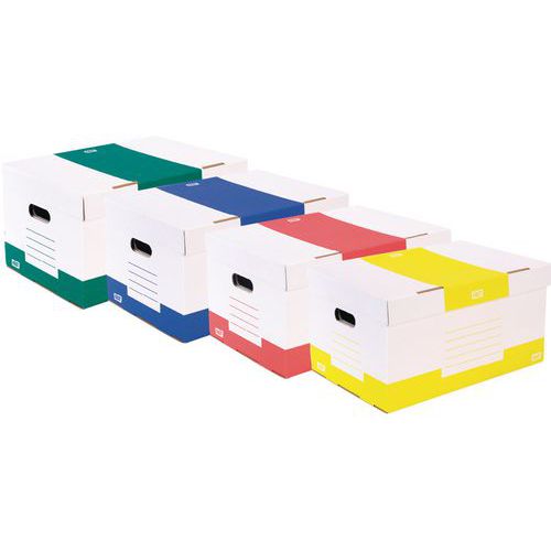 Boîte archives Carton Bruneau - Dos 10 cm - Haute résistance - Couleurs  assorties sur