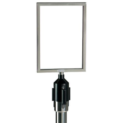 Panneau A4 Pour Poteau à Sangle Sur Socle Paceo - Chrome