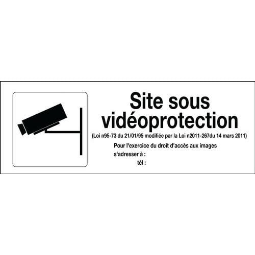 Panneau d'information site sous vidéoprotection