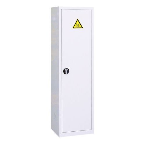 Trionyx - Armoire de stockage ECO 1 porte 130L - Acier Gris - Serrure à clé - 4 tablettes - 40L rétention