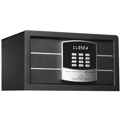 Hartmann Tresore - Coffre-fort hôtel 180x320x200mm - Serrure électronique à code - Noir - 12L