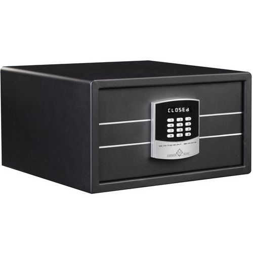 Hartmann Tresore - Coffre-fort hôtel 230x420x380mm - Serrure électronique à code - Noir - 36L