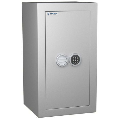 Hartmann Tresore - Coffre-fort Vulcain 80L Serrure à Code Gris - 2 Tablettes - Protection Incendie - VDS