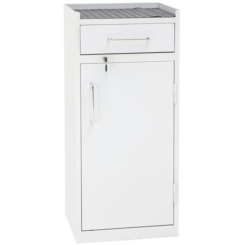 Armoire + Rebords H98xp34xl44 1 Tiroir Gris 1 Porte -