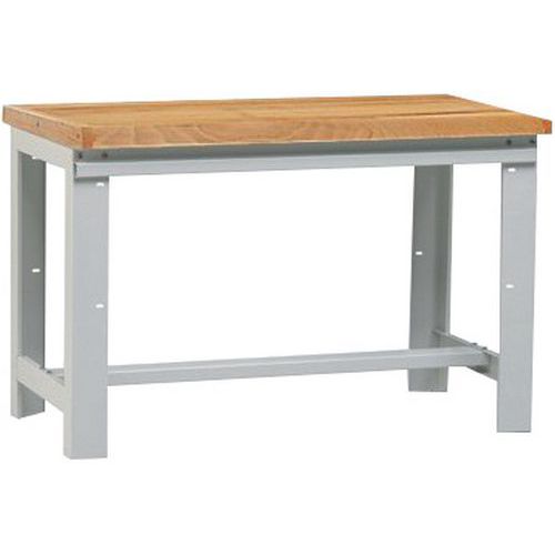 Ateliers System - Établi d'atelier Optimum - 1300x750mm plateau hêtre massif 50mm - Charge 1000kg - Gris
