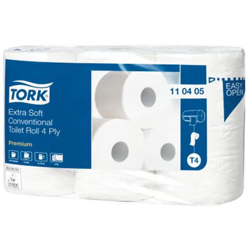 Papier toilette Tork rouleau traditionnel extra doux - 4 plis Papier toilette Tork rouleau traditionnel extra doux - 4 plis
