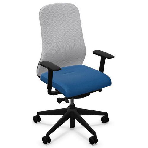 Siège De Bureau Souly Swivel Gris Assise Bleue