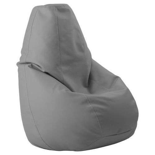Spouf - Pouf Bin Souple Simili Cuir Gris - 90x78x78 cm - Confort & Design - Espace Détente