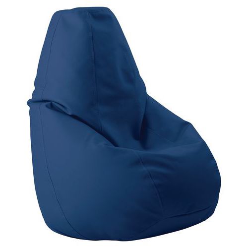 Spouf - Pouf Bin souple simili cuir bleu - 90x78x78 cm - Confort et Design - Idéal espace détente