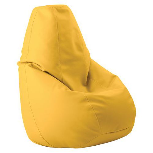 Spouf - Pouf Bin Souple Simili Cuir Jaune - 90x78x78 cm - Confort & Design - Espace Détente