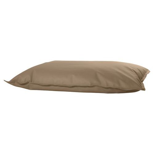 Pouf Cuscino Souple Tissu Simili Cuir Taupe