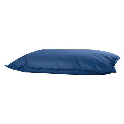 Pouf Cuscino Souple Tissu Simili Cuir Bleu