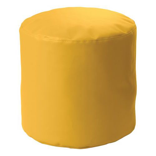 Spouf - Pouf Cilindro Simili Cuir Jaune Ø50cm - Hauteur 46cm - Confortable & Design