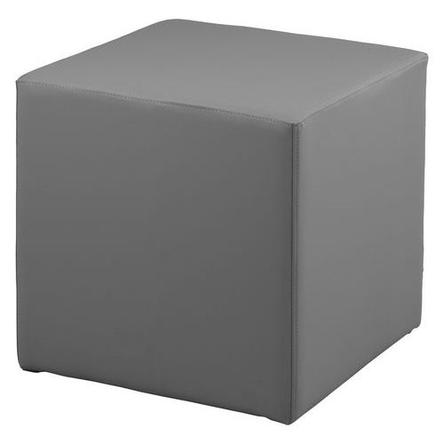 Pouf Cubo Rigide 45 X 45 Cm Tissu Simili Cuir Gris