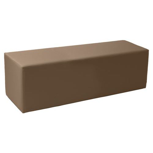 Pouf Rettangolo Rigide 150 X 45 Cm Tissu Simili Cuir Taupe