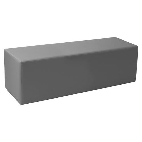 Pouf Rettangolo Rigide 150 X 45 Cm Tissu Simili Cuir Gris