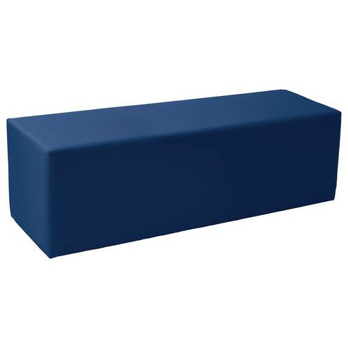 Pouf Rettangolo Rigide 150 X 45 Cm Tissu Simili Cuir Bleu