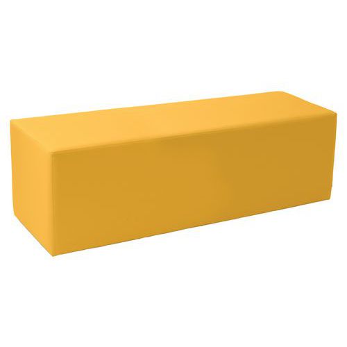 Pouf Rettangolo Rigide 150 X 45 Cm Tissu Simili Cuir Jaune