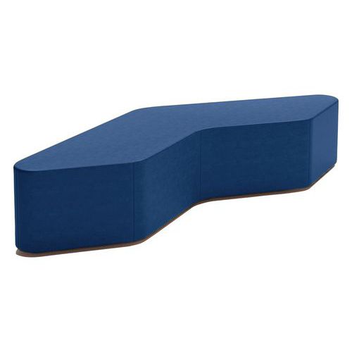 Spouf - Pouf Hirundo rigide 193x92 cm simili cuir bleu - 3 places - Confortable et résistant M1