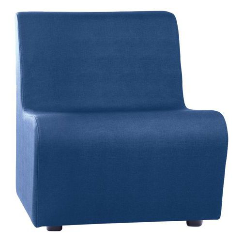Spouf - Fauteuil Ergo 1 place tissu simili cuir bleu - Usage Collectivité - Confort et Durabilité - Livré monté